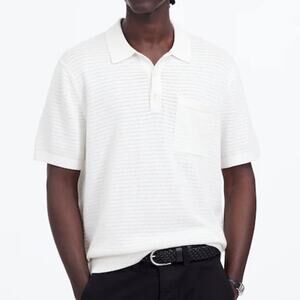 Madewell Pointelle Stitch Sweater Polo Salt Size XS NWT